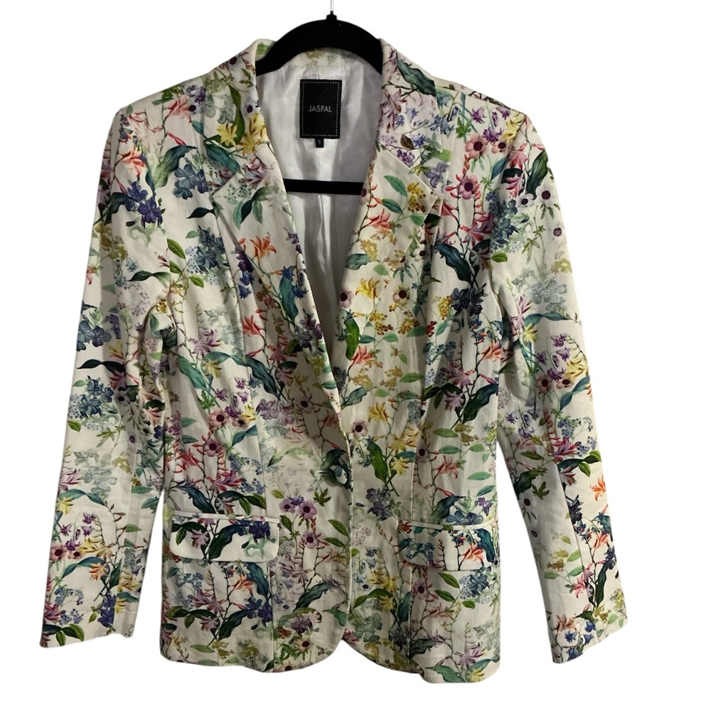 Women's Floral Blazer - White Multicolor